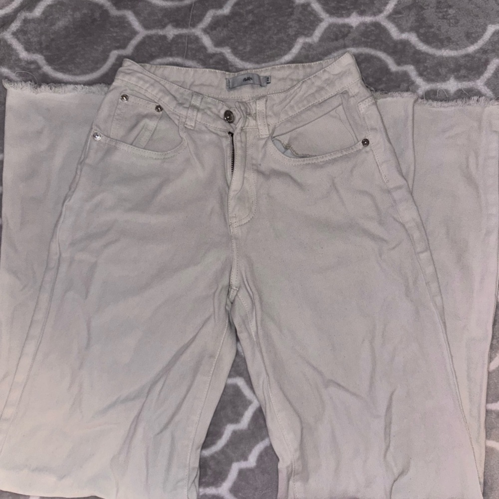 Cream ADIKA XS Wide Leg Jeans